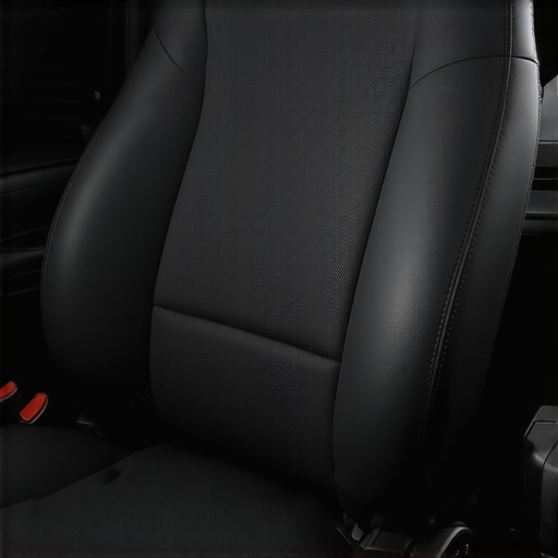 McKenzie D-section lumbar roll placed on a car seat for spinal alignment