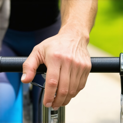 Close up of neutral wrist position on road bike hoods