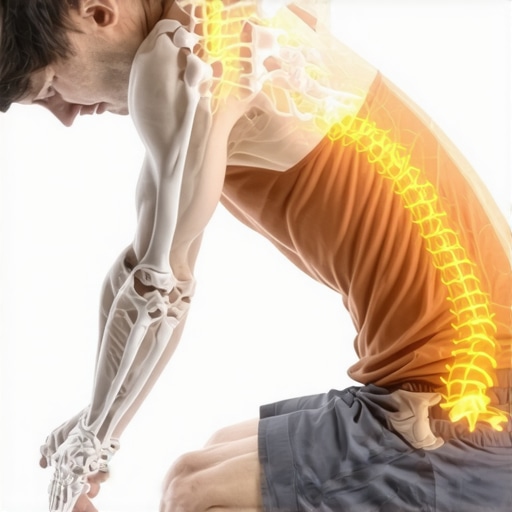 A chiropractor performing a functional assessment on an athlete to illustrate brain-to-muscle communication.
