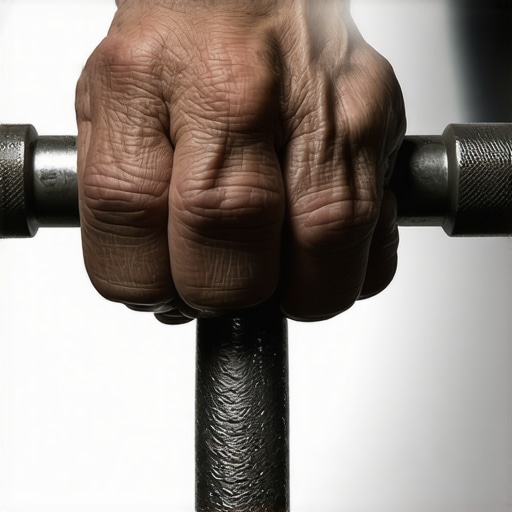 Close up of a hand gripping a weight to demonstrate irradiation and shoulder stability.