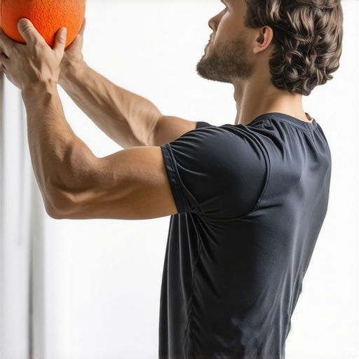 Lacrosse Ball Trigger Point Therapy for Shoulder Health Athlete using a lacrosse ball for trigger point release on the mid-back for shoulder pain prevention