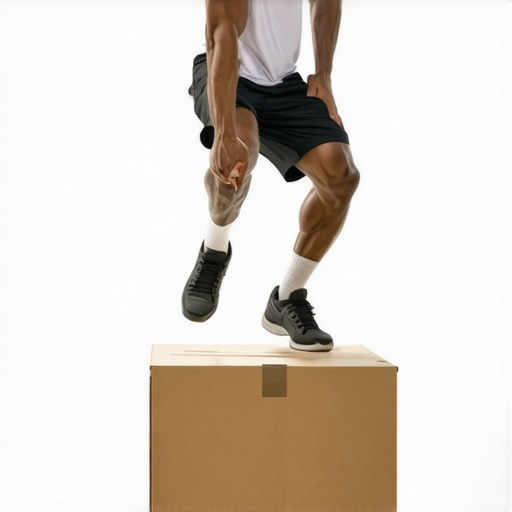 Mastering the Soft Landing for Knee Health Athlete demonstrating correct landing mechanics with a hip hinge to prevent knee pain.