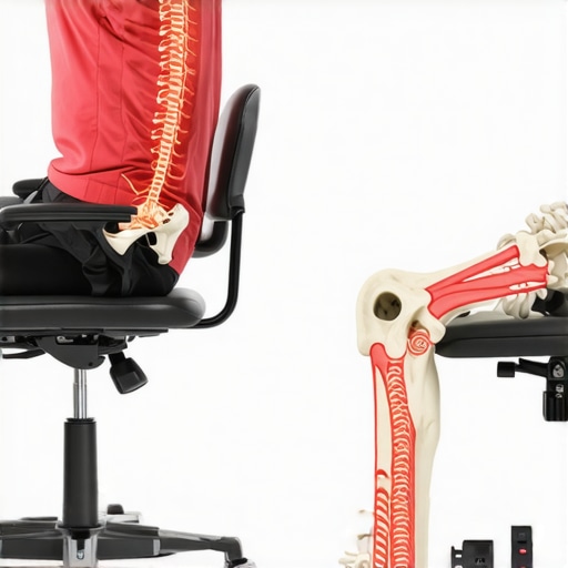Neutral Pelvic Alignment vs Slumping Diagram comparing correct neutral pelvic tilt and poor slumping posture for sciatic nerve relief.