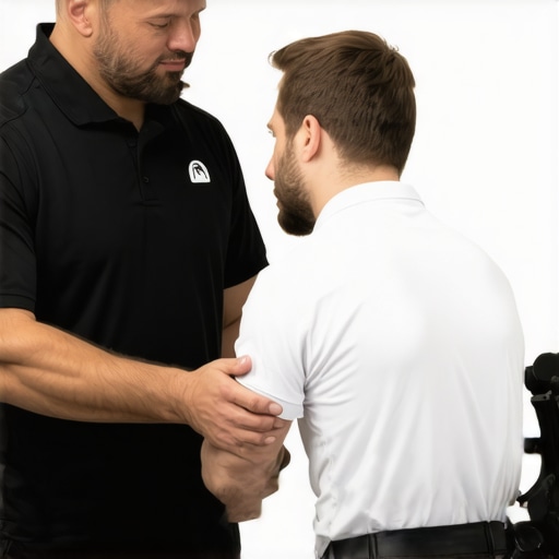Nuances of Chiropractic Care and Athletic Performance Chiropractor explaining spinal mechanics to a lifter to prevent overhead press back pain.