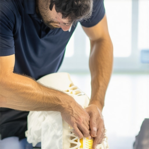 Precision Chiropractic Adjustment for Athletic Alignment Chiropractor adjusting an athlete's lower back to fix pelvic tilt and improve performance.