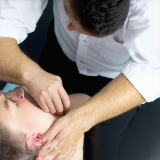 Professional Thoracic Chiropractic Adjustment Close-up of clinical spinal adjustment for back health