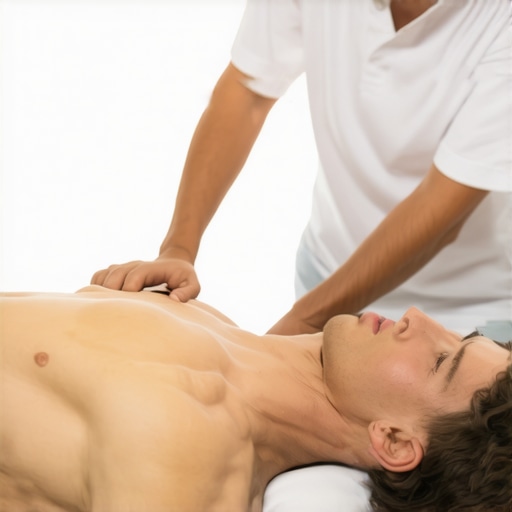 Professional chiropractic adjustment for a lifter A chiropractor performing a spinal adjustment on an athlete to help with back recovery.