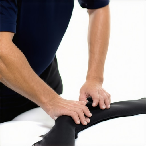 Chiropractor performing a manual adjustment on a patient's lumbar spine in a clinical setting.