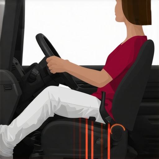Diagram showing how to adjust a car seat for optimal spinal alignment.
