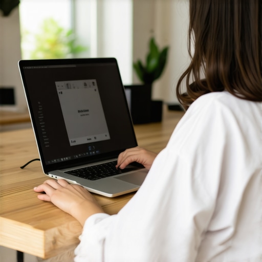Proper Ergonomic Setup for Neck Pain Relief A person demonstrating healthy posture and ergonomic desk setup to prevent neck tension.