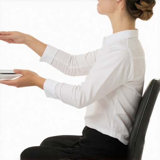 Proper Form for Median Nerve Flossing Man performing nerve gliding exercise to relieve arm numbness and tingling