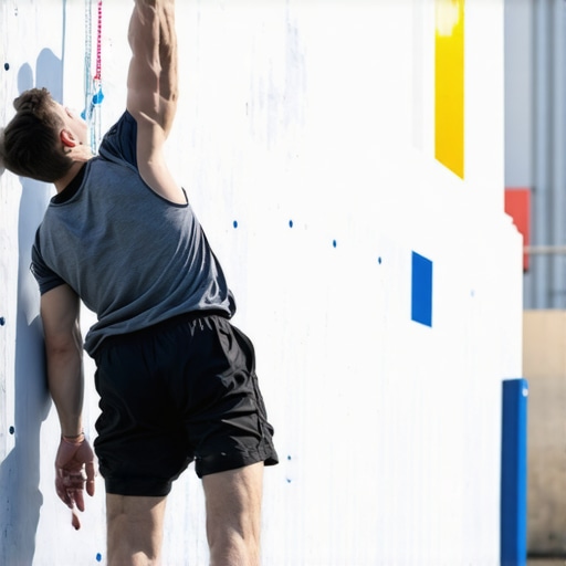 Athlete performing scapular wall slides to improve shoulder stability and prevent pinching.