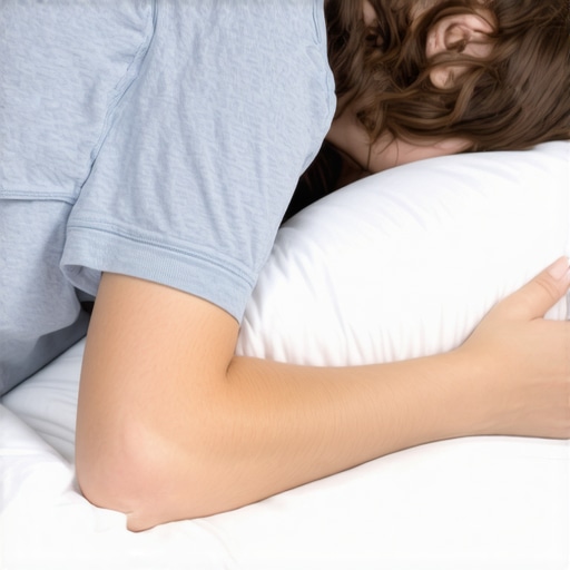 Proper pillow placement for side sleepers An illustration of a side sleeper using a knee pillow to maintain healthy spinal alignment