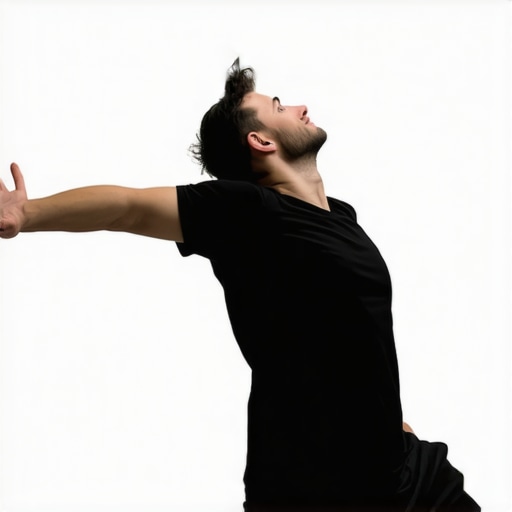 Person demonstrating a wall slide exercise for neck relief.