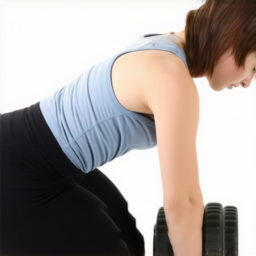 A demonstration of correct foam rolling technique to avoid lower back injury.