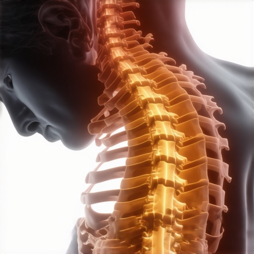 Diagram comparing restricted spinal segments to healthy thoracic mobility and neural feedback loops.