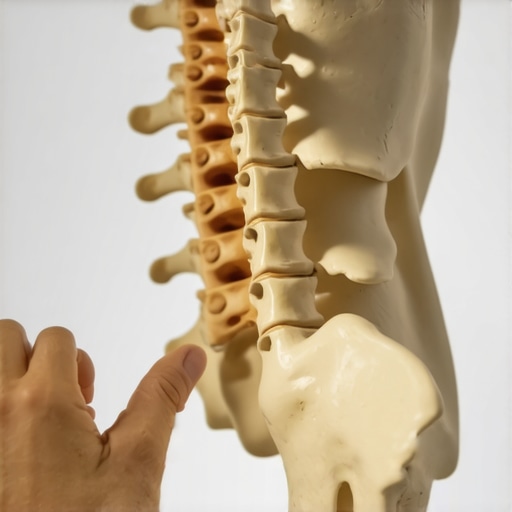 Spinal mechanics and nerve pathways Close up of a spine model explaining the link between stability and nerve health