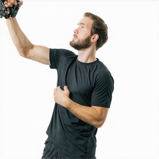 Man releasing shoulder and chest tension using a lacrosse ball against a wall