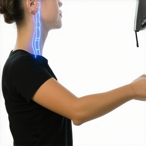 Diagram of neck movement affecting thumb nerve signals