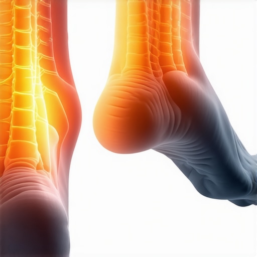 The Human Kinetic Chain and Neck Pain Anatomical diagram showing how foot and hip alignment affects neck tension.