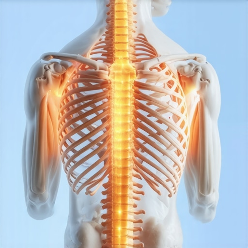 Illustration showing how rib and shoulder alignment affects wrist stability.