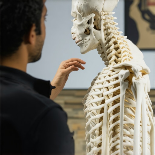 The Neurology of Spinal Adjustments Chiropractor explaining the relationship between spinal health and the nervous system to an athlete.