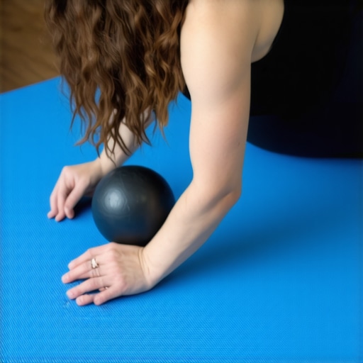 Person using a double lacrosse ball for thoracic mobility and rib pain relief.