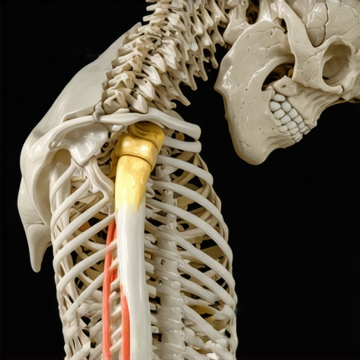 Thoracic and Shoulder Alignment Anatomy Diagram of correct thoracic and shoulder alignment for side sleepers to prevent impingement.
