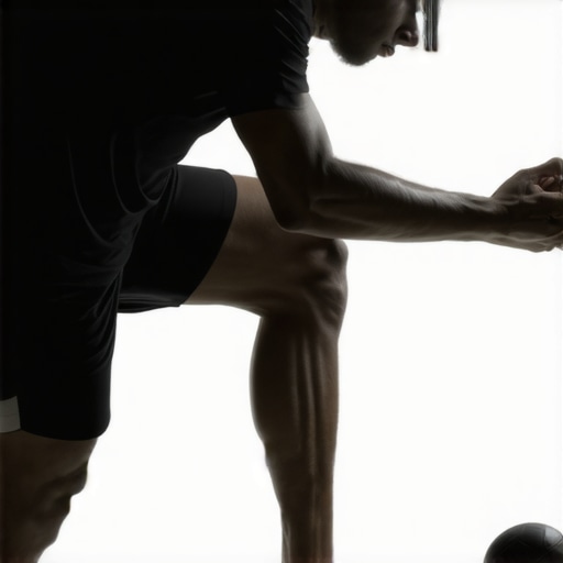Athlete performing myofascial release on hip using a lacrosse ball
