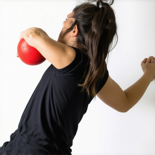 Using a Lacrosse Ball for Thoracic Mobility An athlete using a lacrosse ball against a wall to perform self-myofascial release on the upper back.