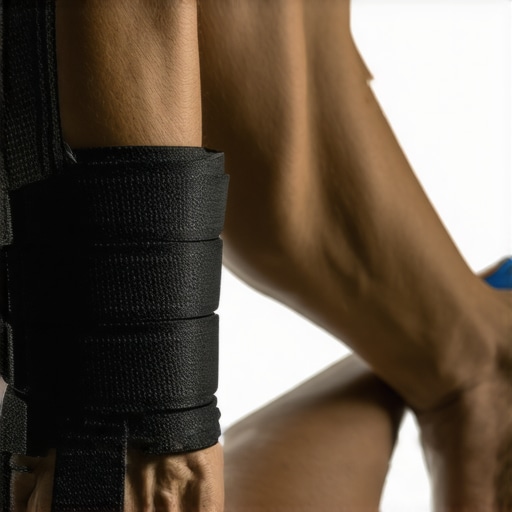 Voodoo Floss Technique for Muscle Recovery Athlete applying a compression band to a leg for soft tissue release