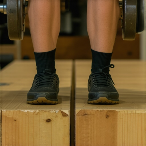 Wide Stance Squat Foot Positioning Close up of a wide squat stance with flared toes for long femur mechanics.