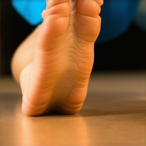 Close-up of a person performing the short foot exercise to engage foot arch for better lifting stability